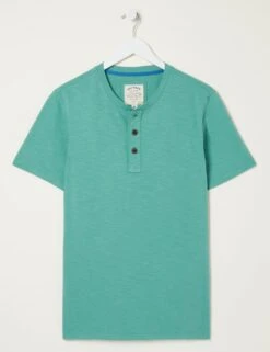 Pure Cotton Henley T-Shirt -Marksandspencer Sale Store SD 10 T19 5405M J0 X EC 90