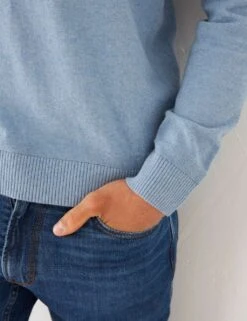 Cotton Rich Half Zip Jumper -Marksandspencer Sale Store SD 10 T19 6374 E0 X EC 3