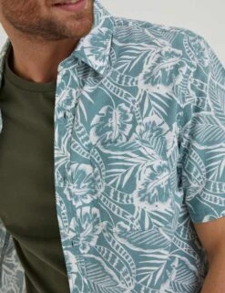 Linen Blend Leaf Print Shirt -Marksandspencer Sale Store SD 10 T19 7220 J4 X EC 2