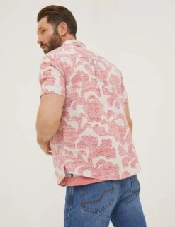 Pure Cotton Floral Shirt -Marksandspencer Sale Store SD 10 T19 7235M A4 X EC 1