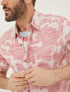 Pure Cotton Floral Shirt -Marksandspencer Sale Store SD 10 T19 7235M A4 X EC 2