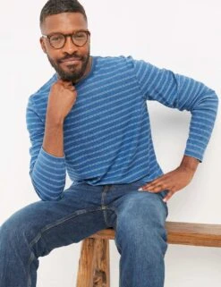 Pure Cotton Striped Long Sleeve T-Shirt -Marksandspencer Sale Store SD 10 T19 7903 E4 X EC 1