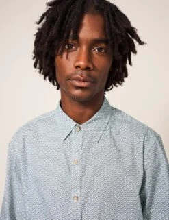 WHITE STUFF Pure Cotton Fan Print Shirt -Marksandspencer Sale Store SD 10 T19 7933 SS X EC 1