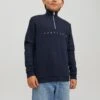 Jack & Jones Junior Cotton Rich Logo Half Zip Sweatshirt (8-16 Yrs)