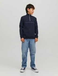 Jack & Jones Junior Cotton Rich Logo Half Zip Sweatshirt (8-16 Yrs) -Marksandspencer Sale Store SD 10 T54 2198 F0 X EC 5
