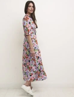 Floral Frill Detail Midi Tea Dress 6 Floral Frill Detail Midi Tea Dress -Marksandspencer Sale Store SD 10 T82 1953 ZZ X EC 2