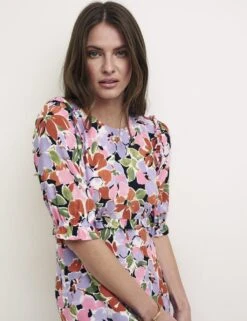 Floral Frill Detail Midi Tea Dress 7 Floral Frill Detail Midi Tea Dress -Marksandspencer Sale Store SD 10 T82 1953 ZZ X EC 3