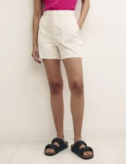 Pure Cotton Cargo High Waisted Shorts -Marksandspencer Sale Store SD 10 T82 3078 K0 X EC 1