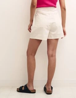 Pure Cotton Cargo High Waisted Shorts -Marksandspencer Sale Store SD 10 T82 3078 K0 X EC 2