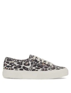 Superga 2750 Canvas Lace Up Leopard Print Trainers