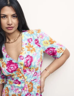 Floral Button Through Midi Tea Dress -Marksandspencer Sale Store SD 10 T82 6506 E4 X EC 2