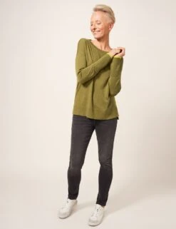 WHITE STUFF Cotton Blend Crew Neck Jumper