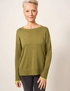 WHITE STUFF Cotton Blend Crew Neck Jumper -Marksandspencer Sale Store SD 10 T83 1949W J0 X EC 2