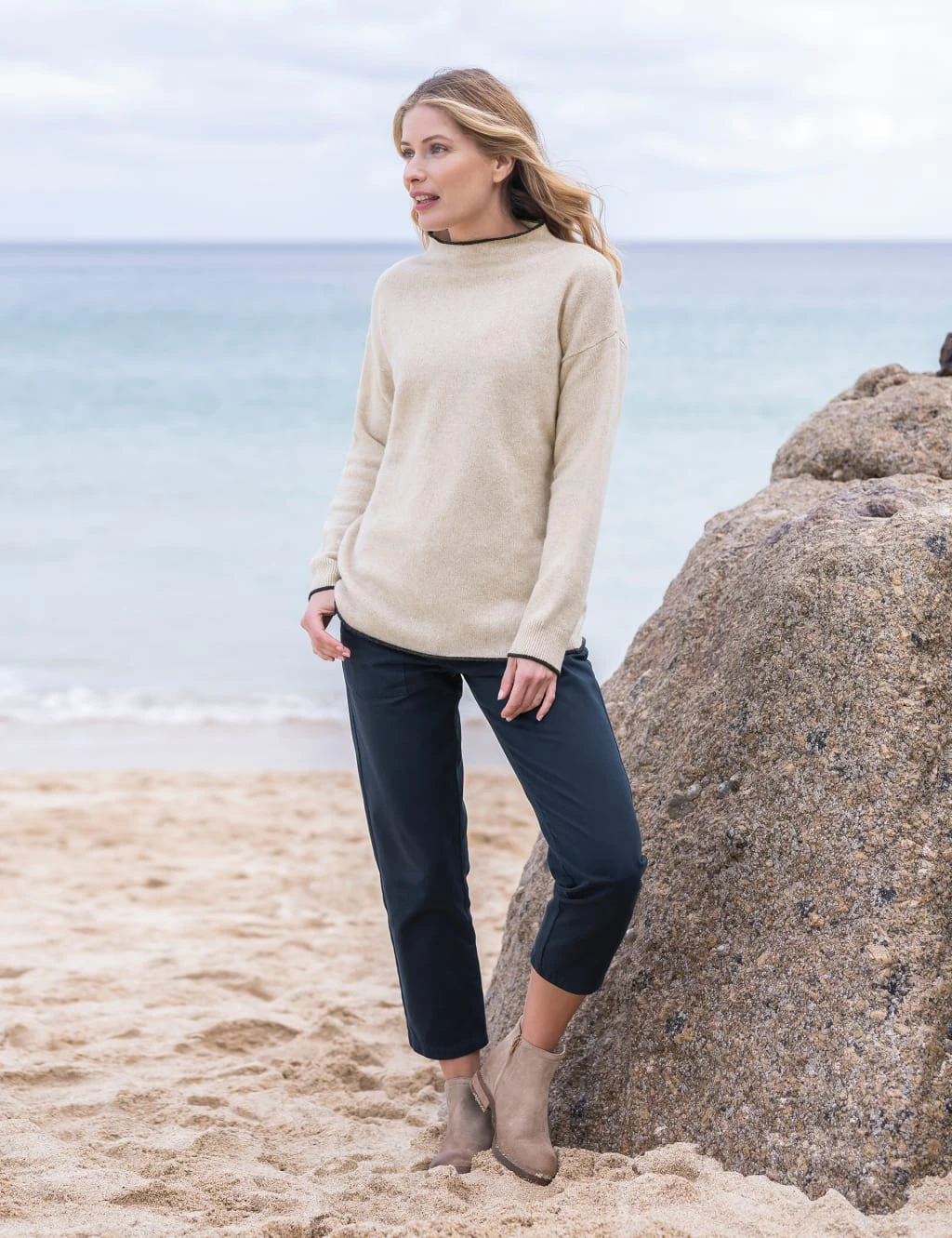 Celtic & Co. Pure Lambswool Striped Funnel Neck Jumper 4 Celtic & Co. Pure Lambswool Striped Funnel Neck Jumper - Image 4