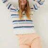 Pure Cotton Striped V-Neck Hoodie -Marksandspencer Sale Store SD 10 T83 2119W ZZ X EC 0