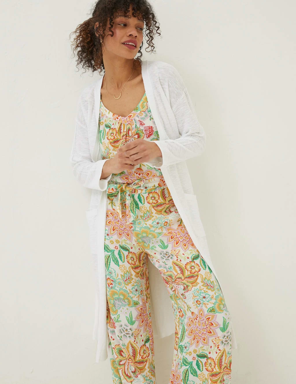 Cotton Rich Longline Cardigan With Linen 1 Cotton Rich Longline Cardigan With Linen