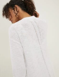 Cotton Rich Longline Cardigan With Linen 10 Cotton Rich Longline Cardigan With Linen -Marksandspencer Sale Store SD 10 T83 2121W Z0 X EC 3