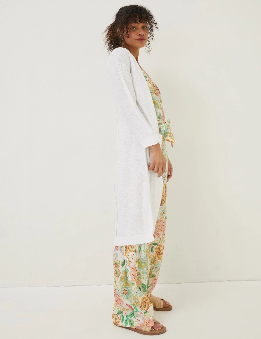 Cotton Rich Longline Cardigan With Linen 6 Cotton Rich Longline Cardigan With Linen - Image 6