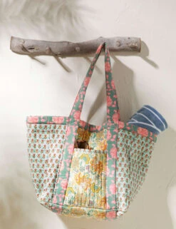 Cotton Rich Floral Quilted Tote Bag -Marksandspencer Sale Store SD 10 T83 2167W J4 X EC 3