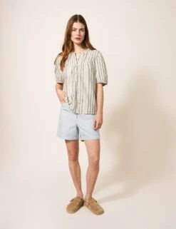 WHITE STUFF Cotton Rich Striped Chino Shorts 7 WHITE STUFF Cotton Rich Striped Chino Shorts -Marksandspencer Sale Store SD 10 T83 2287W K4 X EC 1