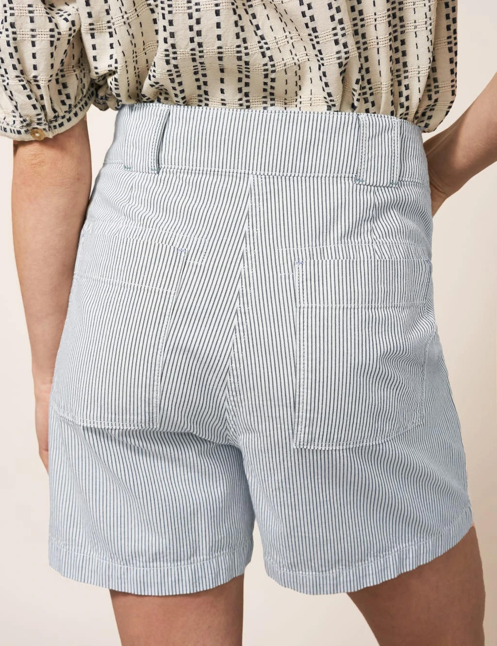 WHITE STUFF Cotton Rich Striped Chino Shorts 5 WHITE STUFF Cotton Rich Striped Chino Shorts - Image 5