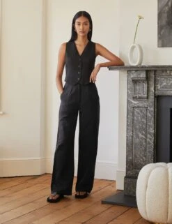 Pure Linen Single Breasted Waistcoat -Marksandspencer Sale Store SD 10 T83 2368W Y0 X EC 1