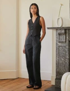 Pure Linen Single Breasted Waistcoat -Marksandspencer Sale Store SD 10 T83 2368W Y0 X EC 3