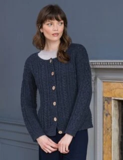 Celtic & Co. Pure Wool Cable Knit Crew Neck Cardigan -Marksandspencer Sale Store SD 10 T83 2642W F0 X EC 1