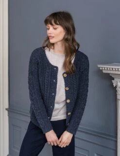 Celtic & Co. Pure Wool Cable Knit Crew Neck Cardigan -Marksandspencer Sale Store SD 10 T83 2642W F0 X EC 2