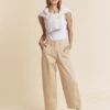 Pure Cotton Cargo Wide Leg Trousers