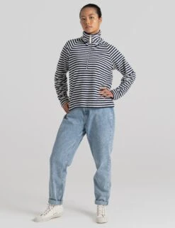 Craghoppers Striped Funnel Neck Half Zip Sweatshirt