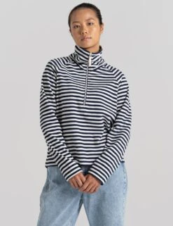 Craghoppers Striped Funnel Neck Half Zip Sweatshirt -Marksandspencer Sale Store SD 10 T83 3020W E4 X EC 1