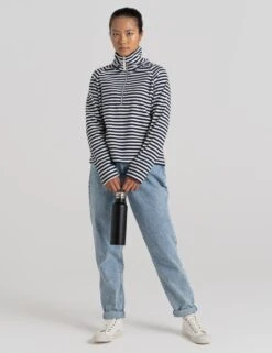 Craghoppers Striped Funnel Neck Half Zip Sweatshirt -Marksandspencer Sale Store SD 10 T83 3020W E4 X EC 4
