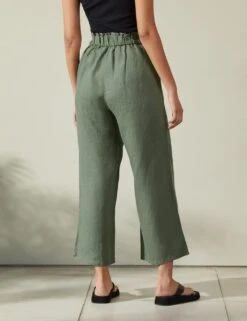 Pure Linen Wide Leg Culottes -Marksandspencer Sale Store SD 10 T83 3027W KH X EC 1