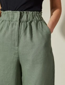 Pure Linen Wide Leg Culottes -Marksandspencer Sale Store SD 10 T83 3027W KH X EC 2