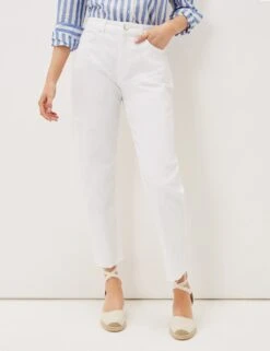 Raw Hem Straight Leg Jeans