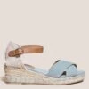 WHITE STUFF Canvas Ankle Strap Wedge Espadrilles