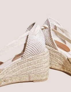 WHITE STUFF Leather Metallic Wedge Espadrilles -Marksandspencer Sale Store SD 10 T83 3138W S0 X EC 1