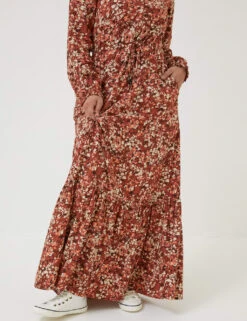 Floral V-Neck Tie Waist Maxi Tiered Dress -Marksandspencer Sale Store SD 10 T83 4006W N4 X EC 2