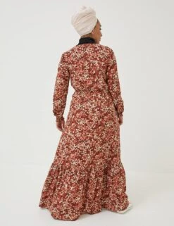 Floral V-Neck Tie Waist Maxi Tiered Dress -Marksandspencer Sale Store SD 10 T83 4006W N4 X EC 3