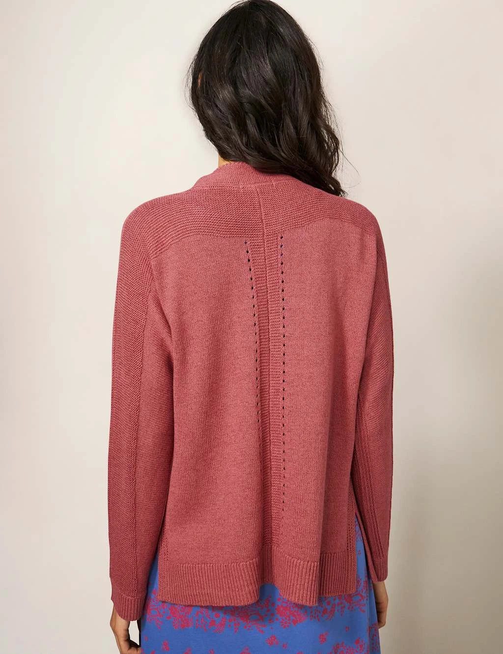 WHITE STUFF Cotton Rich Knitted Edge To Edge Cardigan 3 WHITE STUFF Cotton Rich Knitted Edge To Edge Cardigan - Image 3