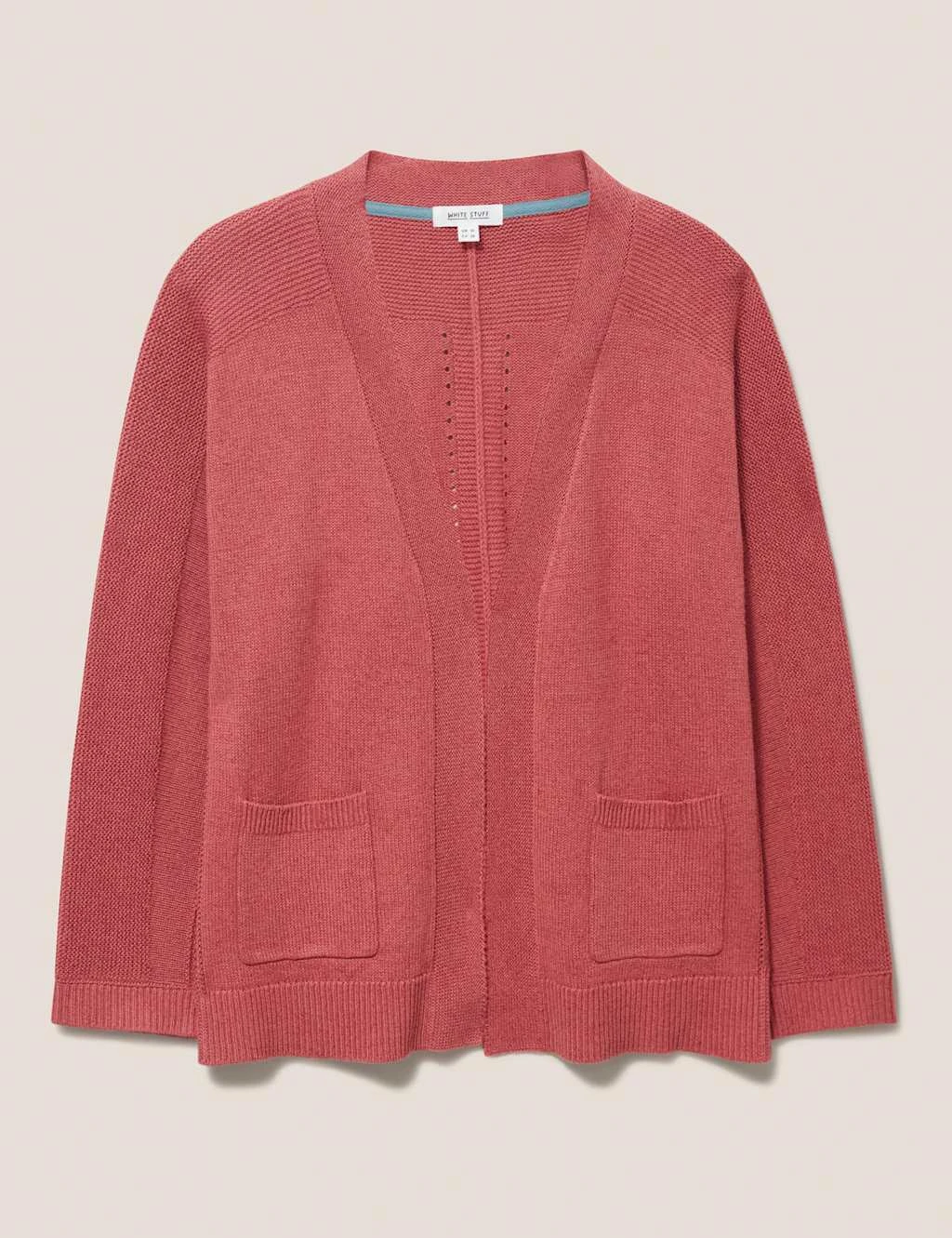 WHITE STUFF Cotton Rich Knitted Edge To Edge Cardigan 2 WHITE STUFF Cotton Rich Knitted Edge To Edge Cardigan - Image 2