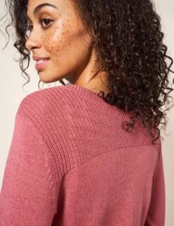 WHITE STUFF Cotton Rich Knitted V-Neck Cardigan -Marksandspencer Sale Store SD 10 T83 4065W A0 X EC 3