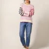 WHITE STUFF Cotton Rich Striped Round Neck Jumper
