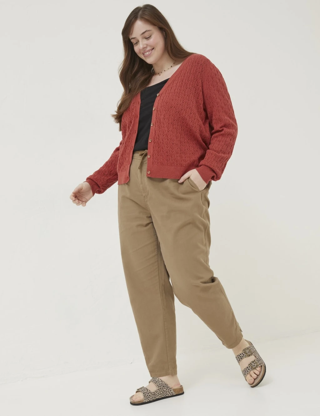 Pure Cotton Pointelle V-Neck Cardigan 1 Pure Cotton Pointelle V-Neck Cardigan