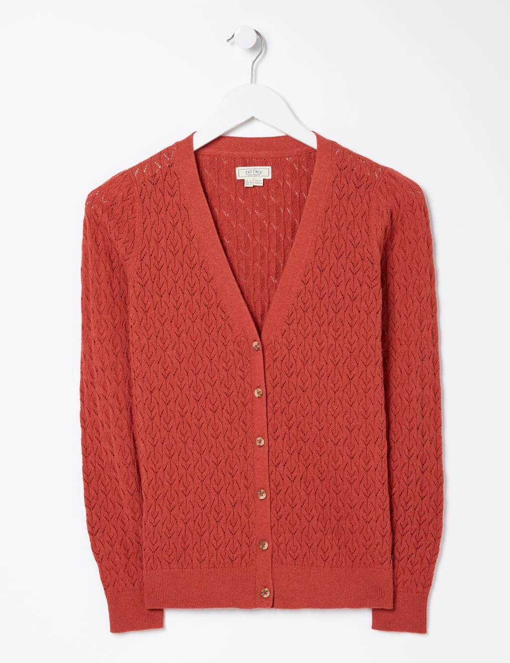 Pure Cotton Pointelle V-Neck Cardigan 2 Pure Cotton Pointelle V-Neck Cardigan - Image 2