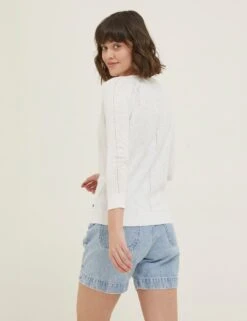 Pure Cotton V-Neck Button Front Cardigan -Marksandspencer Sale Store SD 10 T83 4801W Z0 X EC 1