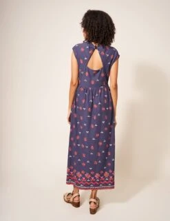 WHITE STUFF Pure Cotton Printed Midi Waisted Dress -Marksandspencer Sale Store SD 10 T83 5377W D4 X EC 3