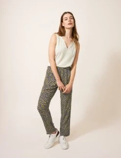 WHITE STUFF Printed Tapered Ankle Grazer Trousers