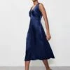 Satin V-Neck Midi Tea Dress -Marksandspencer Sale Store SD 10 T83 5437W F0 X EC 0